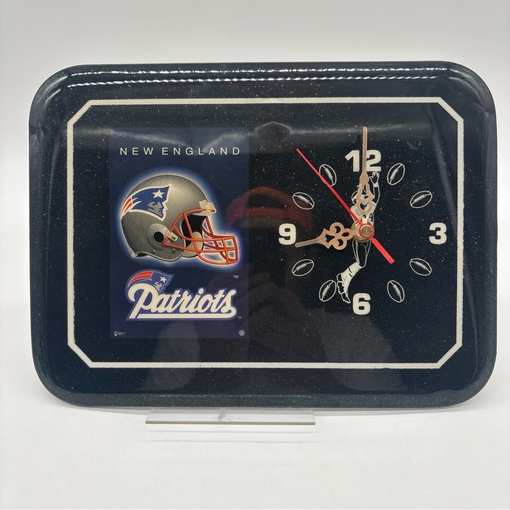 Vintage New England Patriots Quartz Clock 2003 Tested Works